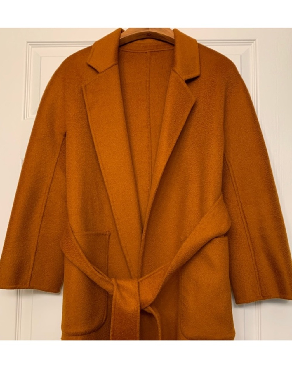 MaxMara Style Wool Wrap Camel Coat